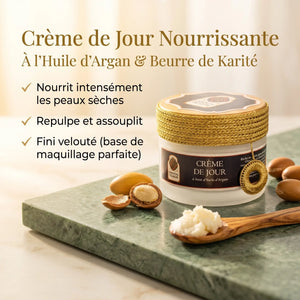Crème de jour hydratante à l'huile d'argan bio Oriental Treasure pot présentation