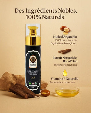 🌿 Huile d’Argan & Oud – Élixir nourrissant & parfum envoûtant