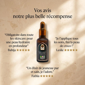 Huile d'Argan Bio Sérum Visage – Certifiée Ecocert, Pressée à Froid