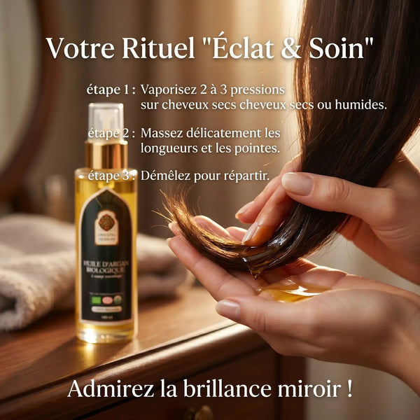 Huile d'Argan Bio Cheveux – Brillance, Force & Réparation (100ml)
