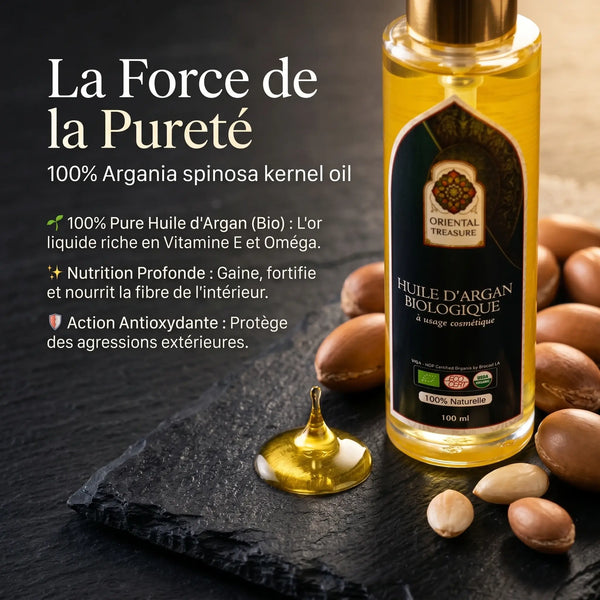 Huile d'Argan Bio Cheveux – Brillance, Force & Réparation (100ml)