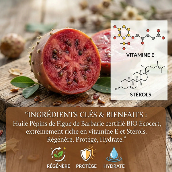 Huile de Pépins de Figue de Barbarie Bio & Ecocert : L'Anti-Âge Suprême