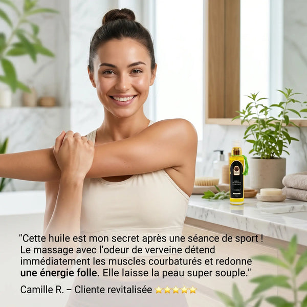 Huile de Massage à la Verveine – Soin Frais Tonifiant & Énergisant