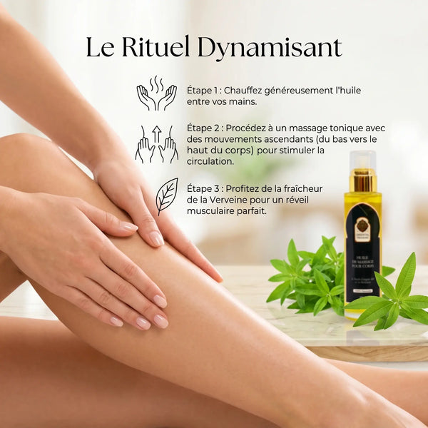 Huile de Massage à la Verveine – Soin Frais Tonifiant & Énergisant