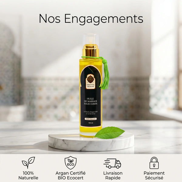 Huile de Massage à la Verveine – Soin Frais Tonifiant & Énergisant