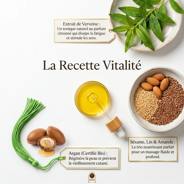Huile de Massage à la Verveine – Soin Frais Tonifiant & Énergisant