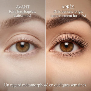 Avant après Mascara Soin Cils Sourcils pousse densité longueur naturelle