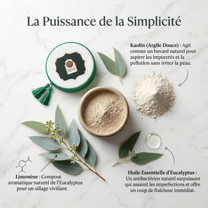 Poudre d'Argile Kaolin & Eucalyptus : Le Soin Détox 2-en-1
