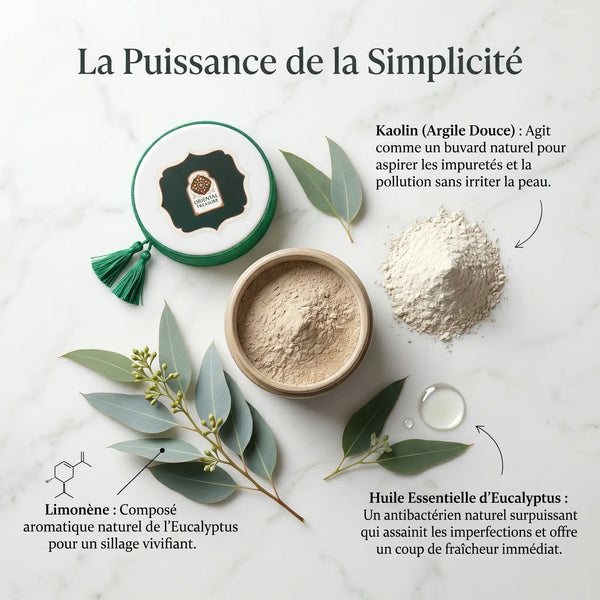 Poudre d'Argile Kaolin & Eucalyptus : Le Soin Détox 2-en-1