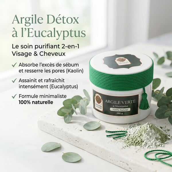 Poudre d'Argile Kaolin & Eucalyptus : Le Soin Détox 2-en-1