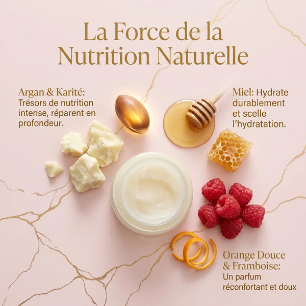 Ingrédients baume lèvres framboise karité miel argan cire abeille vitamine E