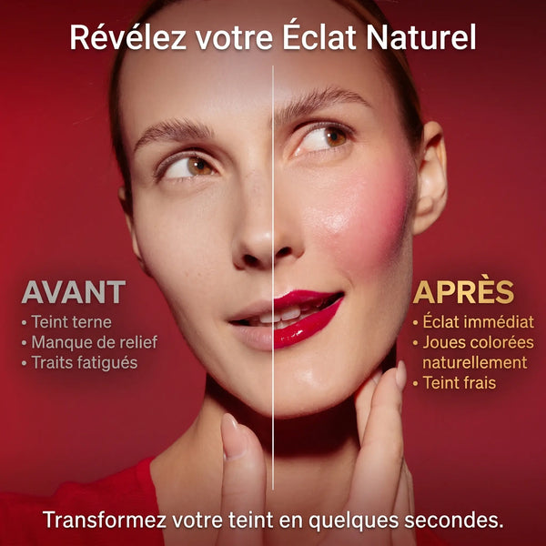 Avant après blush Aker Fassi teint frais bonne mine éclat naturel rosé