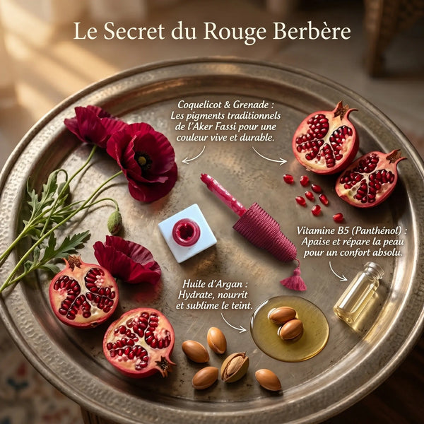 Ingrédients blush Aker Fassi pétales coquelicot extrait grenade huile argan panthénol