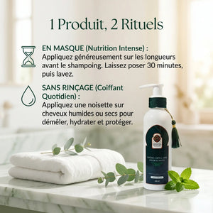 Soin Capillaire Argan, Vitamine E & Thé Vert – Hydratant & Réparateur 2-en-1
