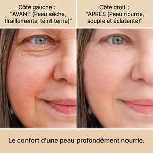 Avant après crème de jour argan peau hydratée et souple