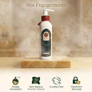 Garanties Oriental Treasure gel douche argan musk ambre sans sulfate Maroc