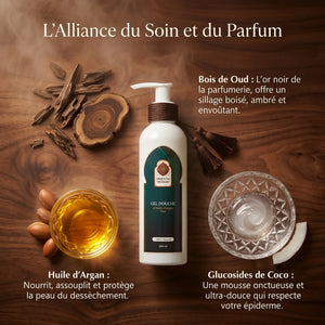 Ingrédients gel douche argan oud amande douce naturel sans sulfate