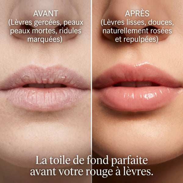 Avant après gommage lèvres cannelle résultats visibles lèvres lisses repulpées