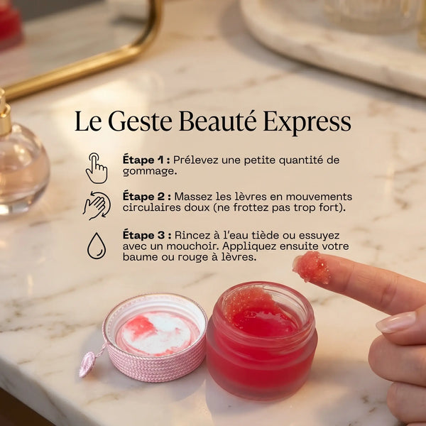 Conseils application gommage lèvres cannelle massage circulaire rituel beauté