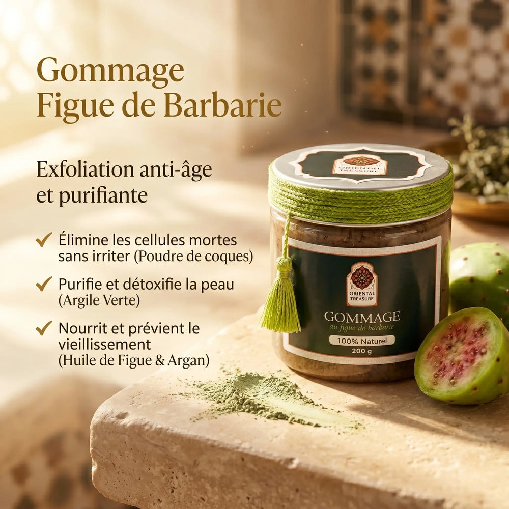 Gommage Anti-Âge à la Figue de Barbarie & Argile Verte – Visage & Corps