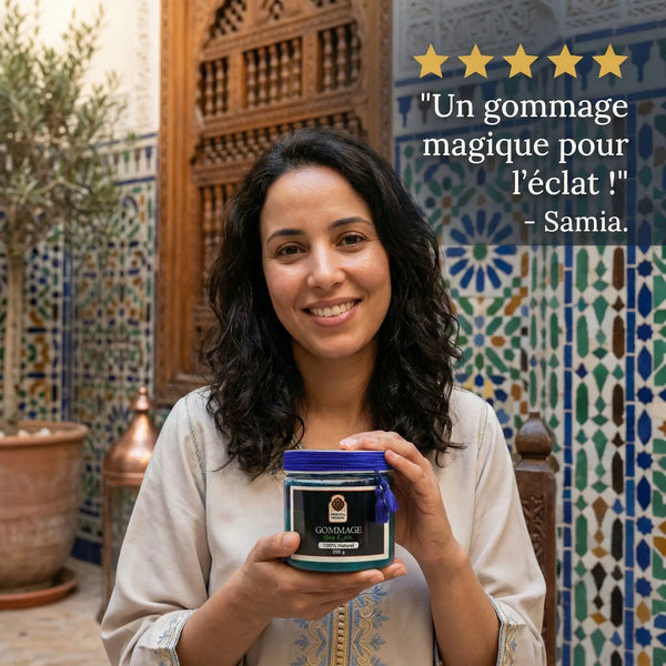 Gommage Éclaircissant au Nila Bleu & Argan – Exfoliant Doux & Unifiant