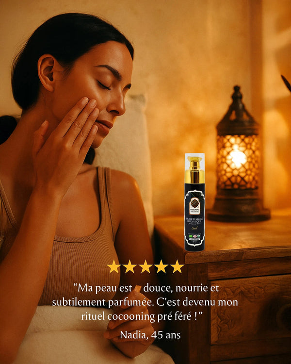 🌿 Huile d’Argan & Oud – Élixir nourrissant & parfum envoûtant