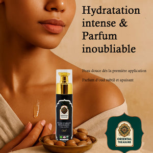 🌿 Huile d’Argan & Oud – Élixir nourrissant & parfum envoûtant