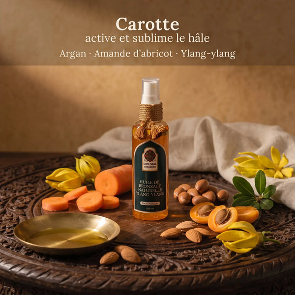 Huile de Bronzage à la Carotte & Argan – Sublime & Prolonge le Hâle, 100% Naturelle