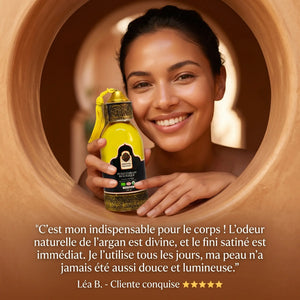 Huile d'Argan Bio Corps – Bouteille Artisanale Marocaine (125ml)