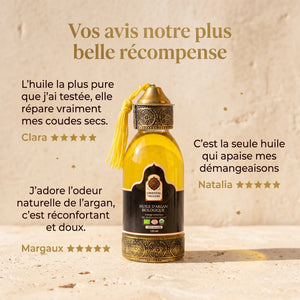 Huile d'Argan Bio Corps – Bouteille Artisanale Marocaine (125ml)