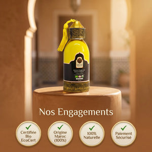 Huile d'Argan Bio Corps – Bouteille Artisanale Marocaine (125ml)