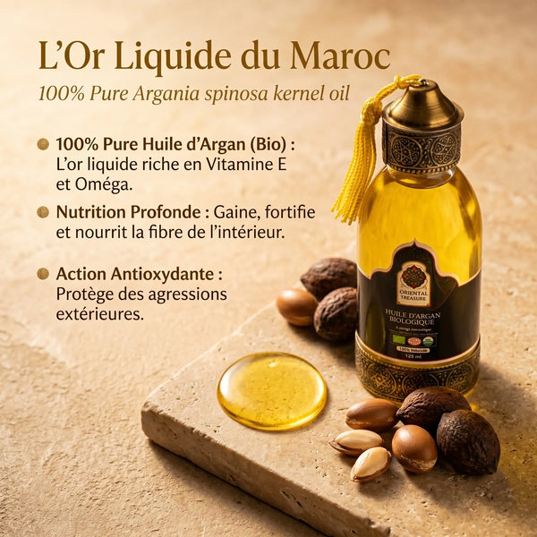 Huile d'Argan Bio Corps – Bouteille Artisanale Marocaine (125ml)