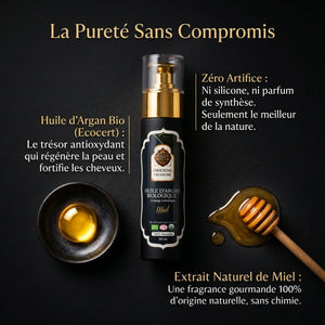 Huile d'Argan Bio Parfumée au Miel – Soin Gourmand Visage, Corps & Cheveux