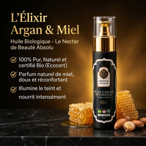 Huile d'Argan Bio Parfumée au Miel – Soin Gourmand Visage, Corps & Cheveux