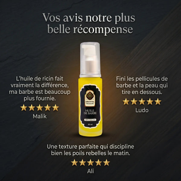 Huile de Barbe Naturelle & Bio 30ml – Pousse, Douceur et Hydratation