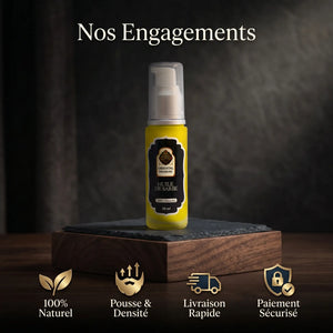 Huile de Barbe Naturelle & Bio 30ml – Pousse, Douceur et Hydratation