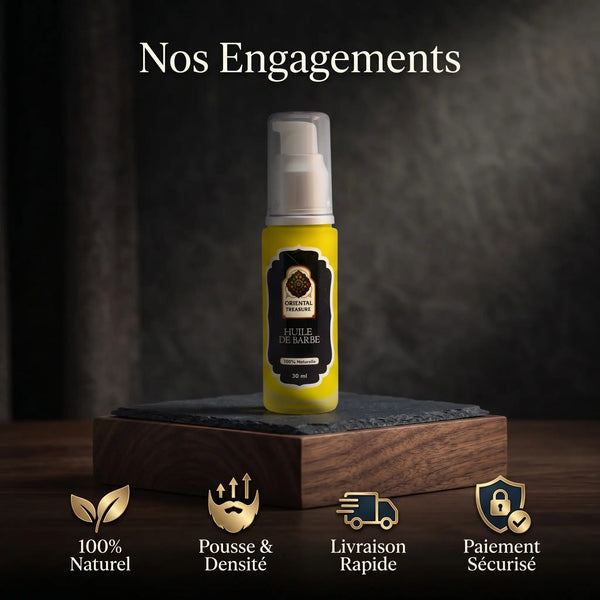 Huile de Barbe Naturelle & Bio 30ml – Pousse, Douceur et Hydratation
