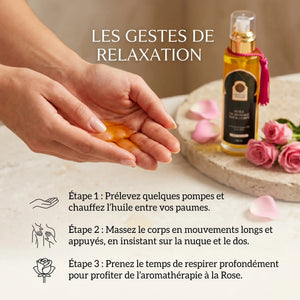 Huile de Massage à la Rose – Soin Sensoriel Anti-Âge Peau Mature