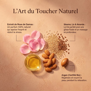 Huile de Massage à la Rose – Soin Sensoriel Anti-Âge Peau Mature