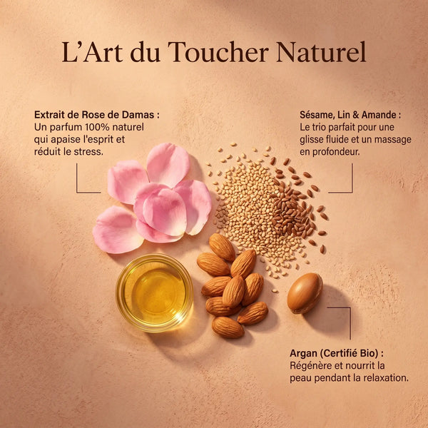 Huile de Massage à la Rose – Soin Sensoriel Anti-Âge Peau Mature