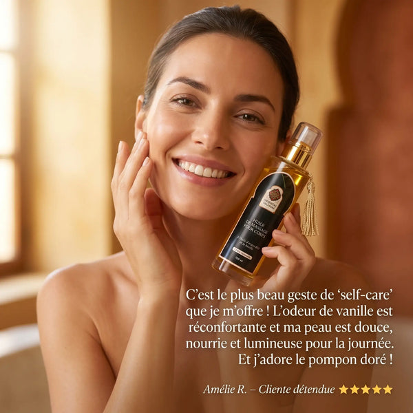 Huile de Massage à la Vanille – Soin Gourmand Cocooning & Relaxation