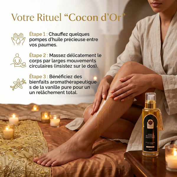 Huile de Massage à la Vanille – Soin Gourmand Cocooning & Relaxation