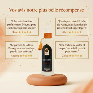 Lait Hydratant Corps Argan & Fleur d'Oranger – Soin Floral Quotidien