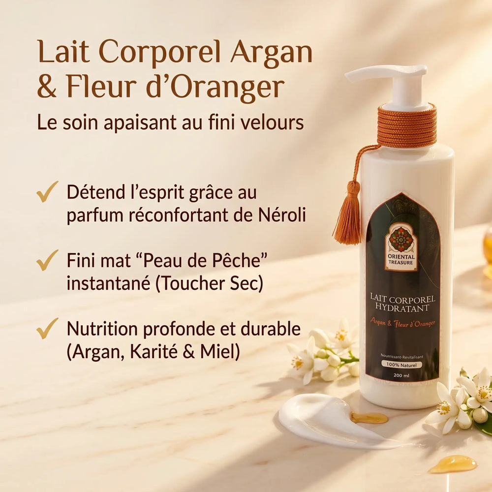 Lait Hydratant Corps Argan & Fleur d'Oranger – Soin Floral Quotidien