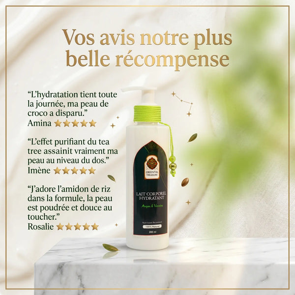 Lait Hydratant Corps Argan & Verveine – Soin Frais Tonifiant Quotidien