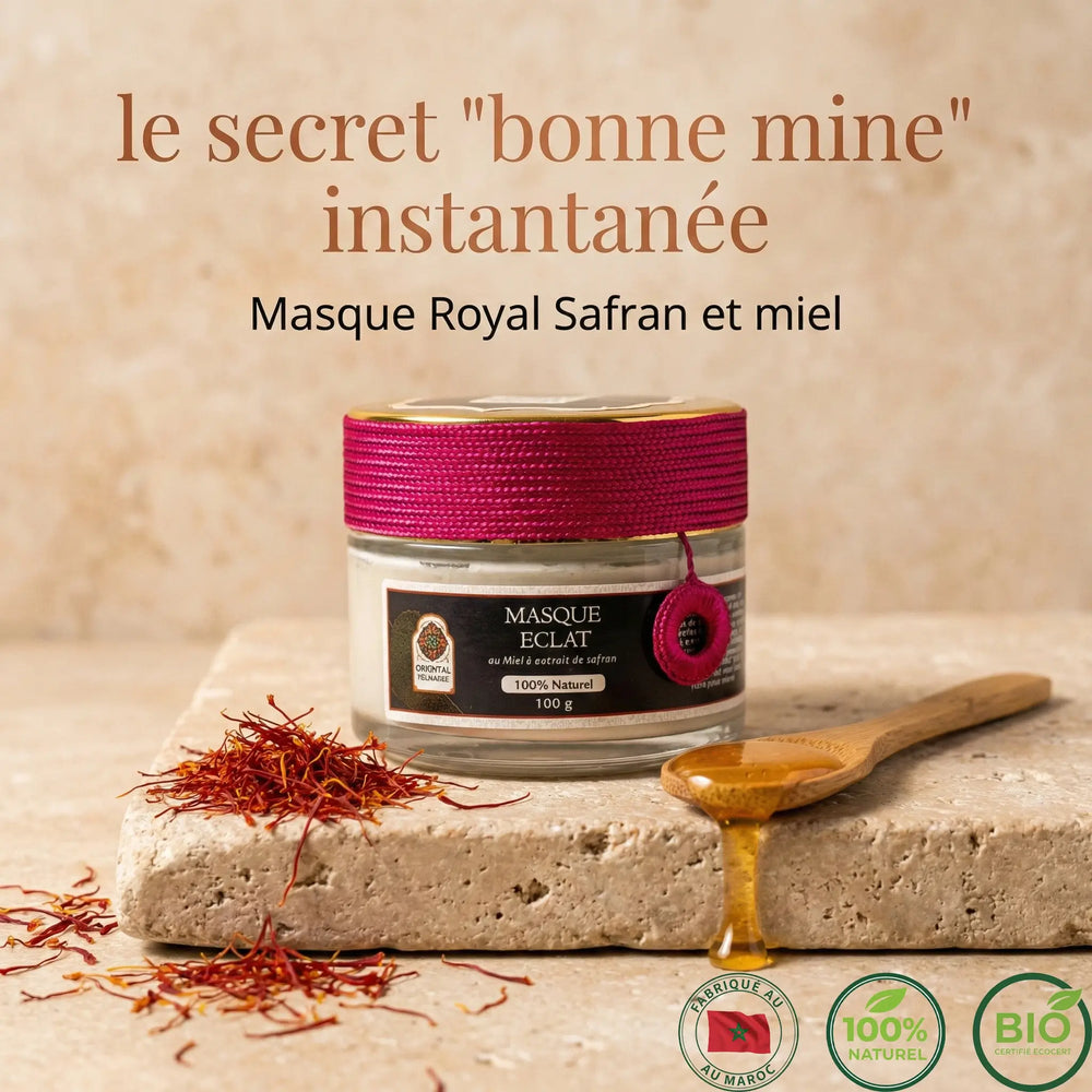 Masque Éclat Naturel au Safran & Miel - Illuminateur & Hydratant