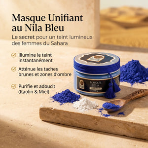 Masque visage au nila bleu Oriental Treasure pot 100g présentation anti-taches