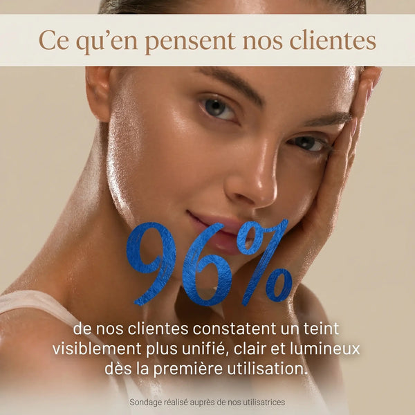Statistiques satisfaction clientes masque nila bleu peau éclatante taches estompées