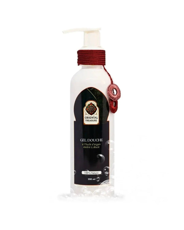 Flacon de gel douche Musk et Ambre à base d'ingrédient naturel et d'ambre et musk