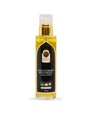 Flacon d'huile Cosmétique d'argan avec pompe